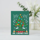 Oh Chemistree Christmas Chemistry Science Periodic Briefkaart (Staand voorkant)