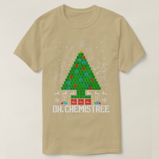 Oh Chemistree Funny Science kerstboomchemicus T-shirt (Design voorkant)