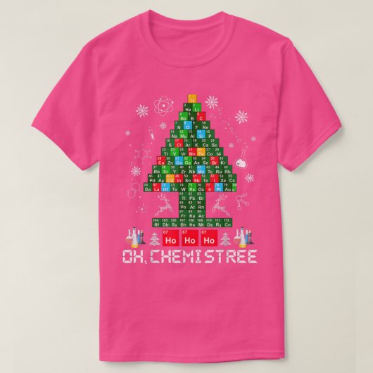 Oh Chemistree Funny Science kerstboomchemicus T-shirt (Design voorkant)