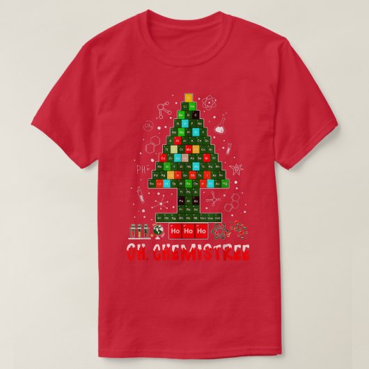 Oh Chemistree Funny Science Kerstchemicist Tree T-shirt (Design voorkant)