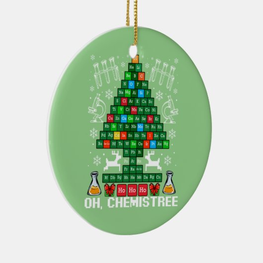 Oh Chemistree kerstchemie wetenschap Periodic Keramisch Ornament (Rechts)
