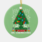 Oh Chemistree kerstchemie wetenschap Periodic Keramisch Ornament (Voorkant)