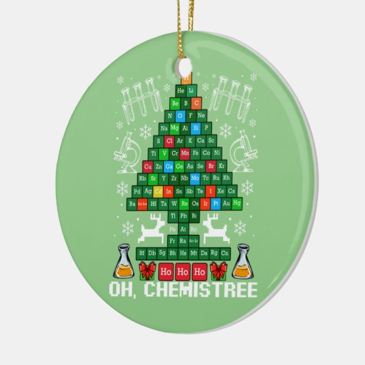 Oh Chemistree kerstchemie wetenschap Periodic Keramisch Ornament (Links)