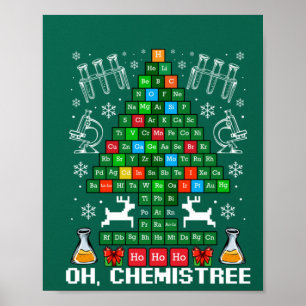 Oh Chemistree kerstchemie wetenschap Periodic Poster