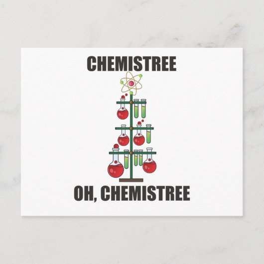 Oh Chemistree Kerstchemieleraar Briefkaart (Voorkant)