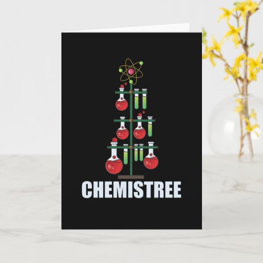 Oh Chemistree Kerstmis Scheikunde leraar Kaart (Gele Bloem)