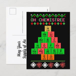 Oh chemistree - lelijke kerstkeuken voor chemicus feestdagenkaart