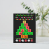 Oh chemistree - lelijke kerstkeuken voor chemicus feestdagenkaart (Staand voorkant)