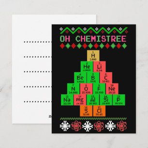 Oh chemistree lelijke kerstkeuken voor chemicus feestdagenkaart