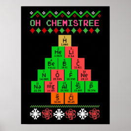 Oh chemistree - lelijke kerstkeuken voor chemicus poster