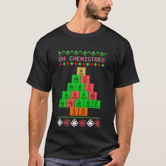 Oh chemistree - lelijke kerstkeuken voor chemicus t-shirt (Voorkant)