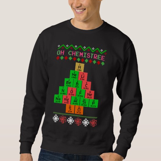 Oh chemistree - lelijke kerstkeuken voor chemicus trui (Voorkant)