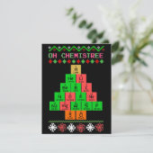 Oh Chemistree Lelijke Kersttrui voor Scheikundigen Feestdagenkaart (Staand voorkant)