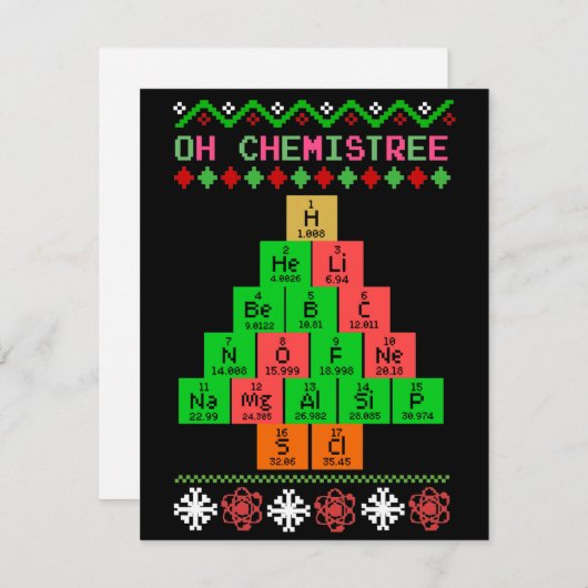 Oh Chemistree Lelijke Kersttrui voor Scheikundigen Feestdagenkaart (Voorkant / Achterkant)