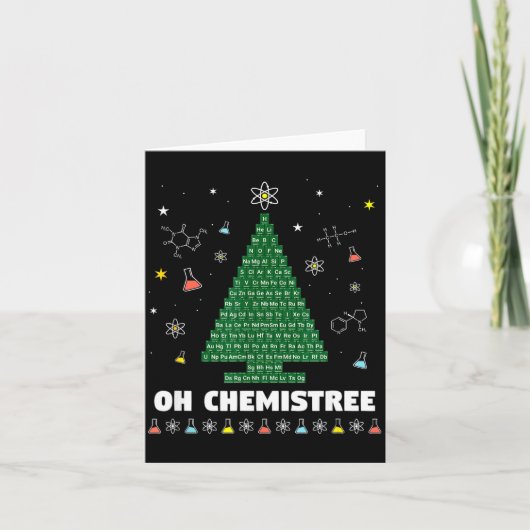 Oh Chemistree Periodic Table Chemistry Christmas T Kaart (Voorkant)