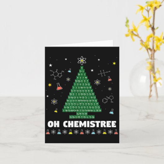 Oh Chemistree Periodic Table Chemistry Christmas T Kaart (Gele Bloem)