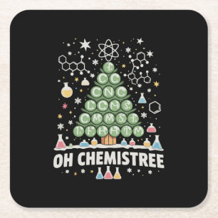Oh Chemistree Periodiek Systeem Chemie Kerstmis Kartonnen Onderzetters