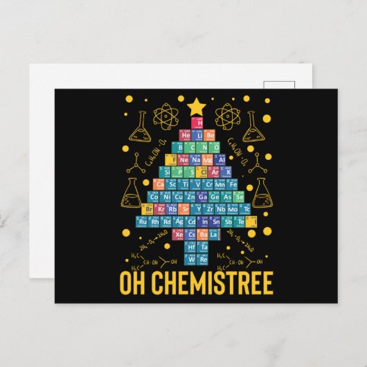 Oh Chemistree Science kerstboomchemie Briefkaart (Voorkant / Achterkant)