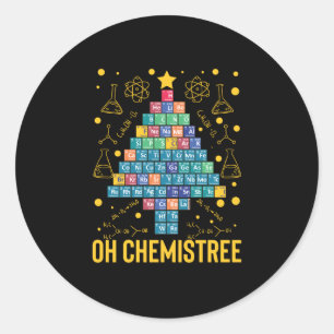 Oh Chemistree Science kerstboomchemie Ronde Sticker