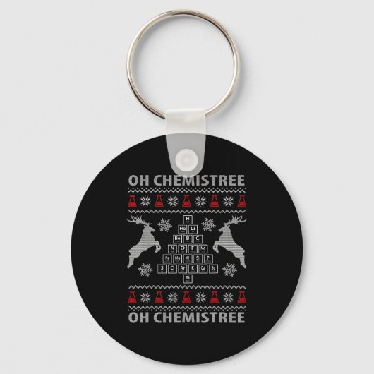 Oh Chemistree Ugly Christmas Sweater Science Stude Sleutelhanger (Voorkant)