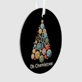 Oh Chemistree Wetenschap Scheikunde Lab Kerstmis X Ornament (voorkant)