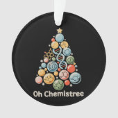 Oh Chemistree Wetenschap Scheikunde Lab Kerstmis X Ornament (voorkant)