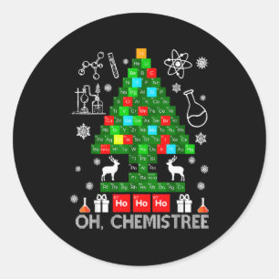 Oh Chemistree Wetenschapper Chemische Kerstmis Xma Ronde Sticker