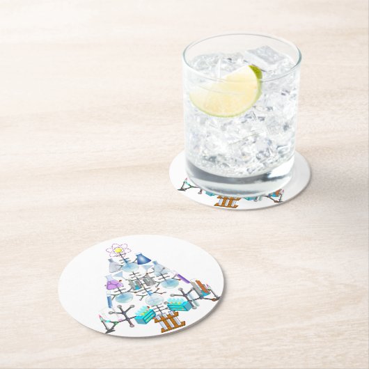 Oh Chemistry, Oh Chemist Tree Ronde Kartonnen Onderzetter (Insitu)