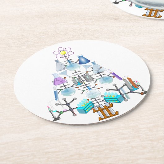 Oh Chemistry, Oh Chemist Tree Ronde Kartonnen Onderzetter (Gebogen)