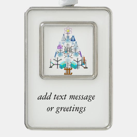 Oh Chemistry, Oh Chemist Tree Verzilverd Omlijst Ornament (Voorkant)