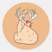 Oh Chicken Deer Ronde Sticker (Voorkant)