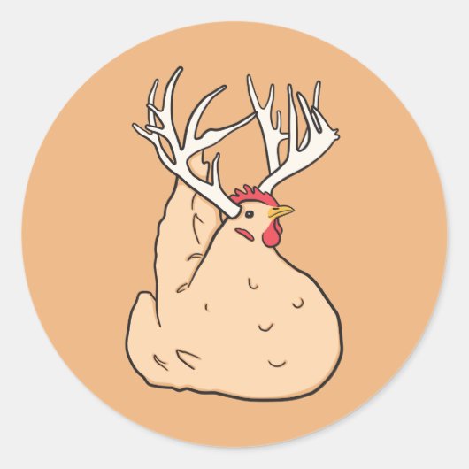 Oh Chicken Deer Ronde Sticker (Voorkant)