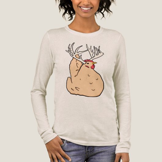 Oh Chicken Deer Tri-Blend Shirt (Voorkant)