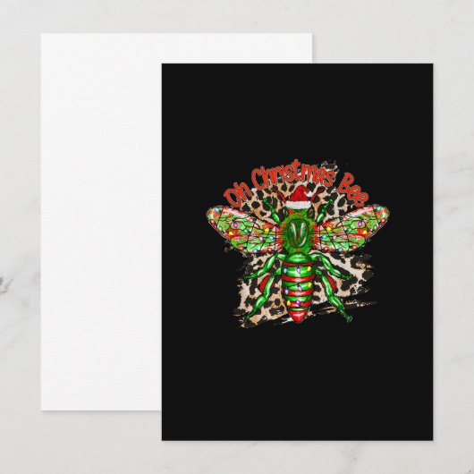 Oh Christmas Bee Christmas Gifts Light Merry Xmas Kaart (Voorkant / Achterkant)