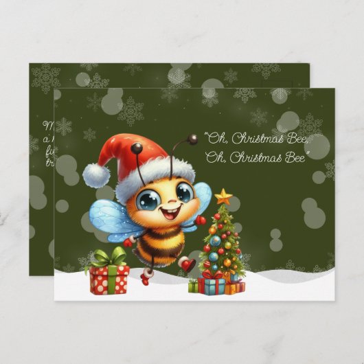 "Oh, Christmas BEE, Oh, Christmas BEE" Briefkaart (Voorkant / Achterkant)