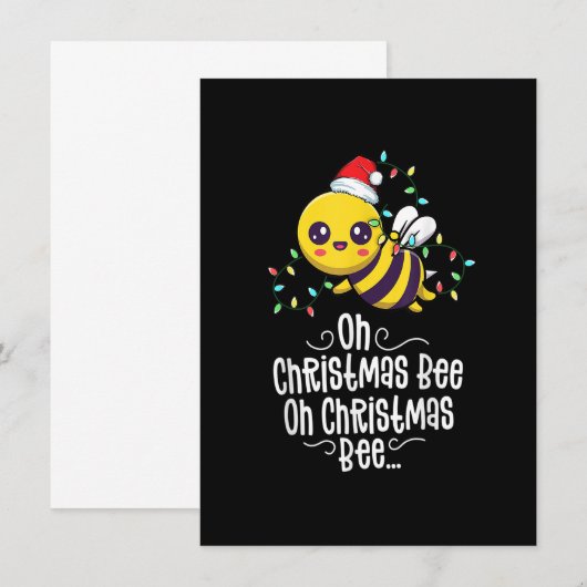 Oh Christmas Bee Xmas Family Holidays Kawaii Mom C Kaart (Voorkant / Achterkant)