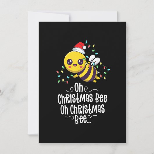 Oh Christmas Bee Xmas Family Holidays Kawaii Mom C Kaart (Voorkant)