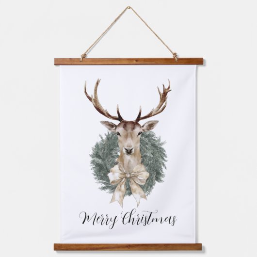 Oh Christmas Deer  Hangend Wandkleed (Voorkant)