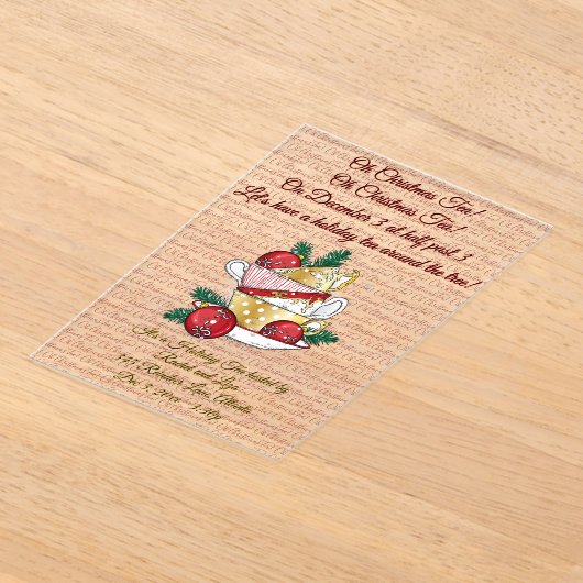 Oh Christmas Tea! Acryl Uitnodigingen (Laagn)