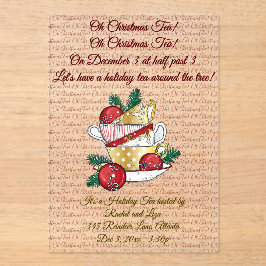 Oh Christmas Tea! Acryl Uitnodigingen