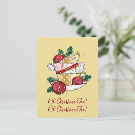Oh Christmas Tea! Briefkaart (Staand voorkant)