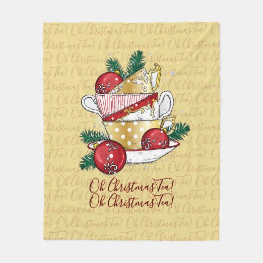 Oh Christmas Tea! Fleece Deken (Voorkant)