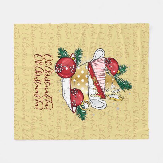 Oh Christmas Tea! Fleece Deken (Voorkant (Horizontaal))