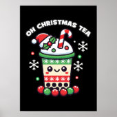 Oh Christmas Tea - Funny Boba Holiday Bubble Tea Poster (Voorkant)