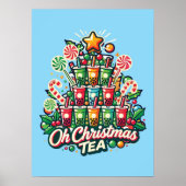Oh Christmas Tea - Grappige Boba Bubble Tea Vakant Poster (Voorkant)
