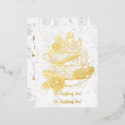 Oh Christmas Tea! Oh Christmas Tea! Folie Feestdagen Briefkaart (Voorkant / Achterkant)