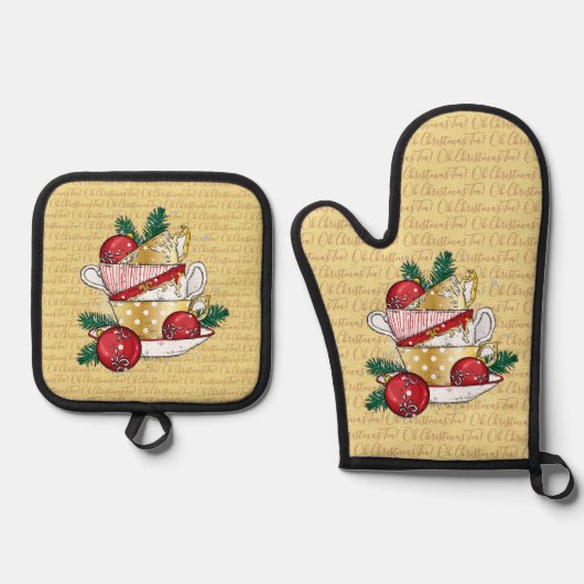 Oh Christmas Tea! Ovenwant & Pannenlap Set (Voorkant)