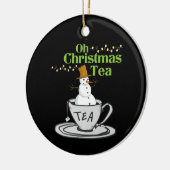 Oh Christmas Tea - Theeliefhebber Kerstvakantie Keramisch Ornament (Links)