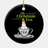 Oh Christmas Tea - Theeliefhebber Kerstvakantie Keramisch Ornament (Achterkant)
