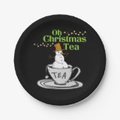 Oh Christmas Tea - Theeliefhebber Kerstvakantie Papieren Bordje (Voorkant)
